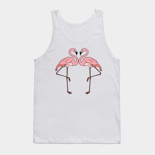 Double Trouble Tropical Pink Flamingo Tank Top